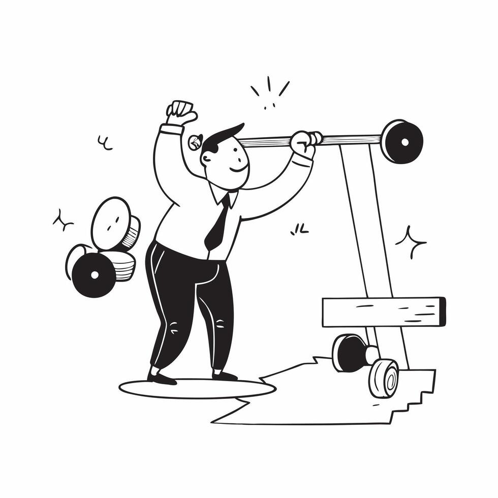Businessman enjoying a workout at a gym after work concept as High resolution image of a businessman enjoying a workout at a gym after work capturing the balance between physical f Dynamic Set 2 vector