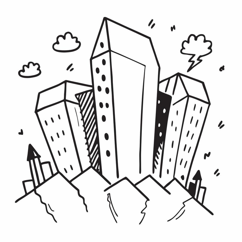 Business professional with skyscrapers concept as A business professionals profile merged with skyscrapers symbolizing hope and growth in the corporate world Perfect for corporate Dynamic vector