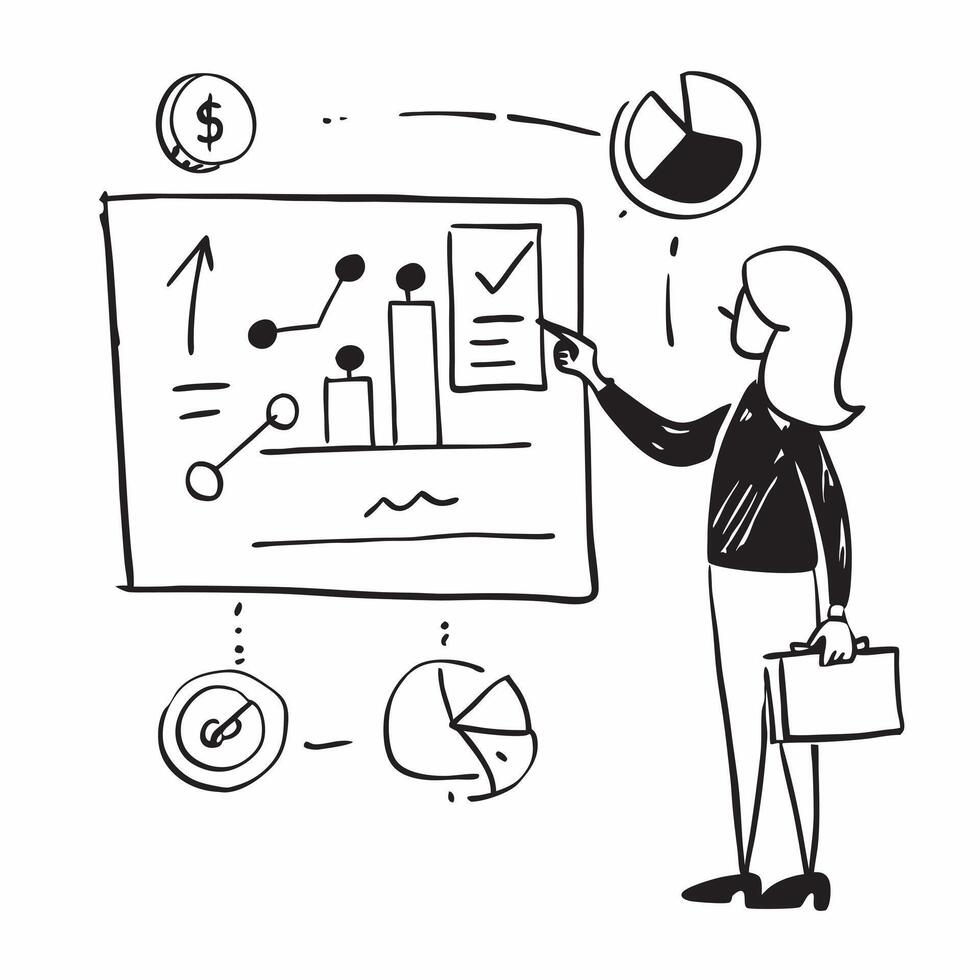 Business mentor with financial charts concept as A business mentors profile blended with financial charts representing management coaching and financial planning Ideal for financi Dynamic vector