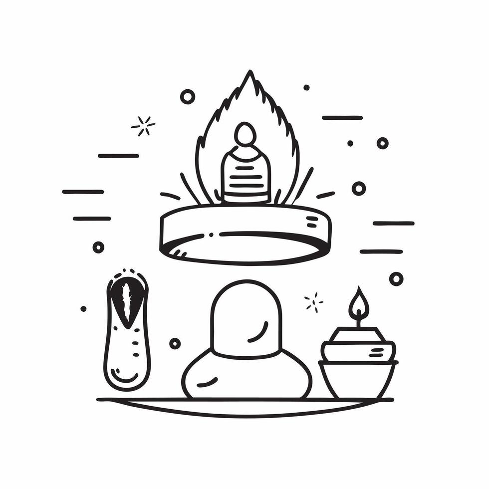 Buddha and meditation bowl icon with ample space for text and graphics concept as An iconographic Buddha and meditation bowl design offering ample space for both text and graphics Dynamic vector