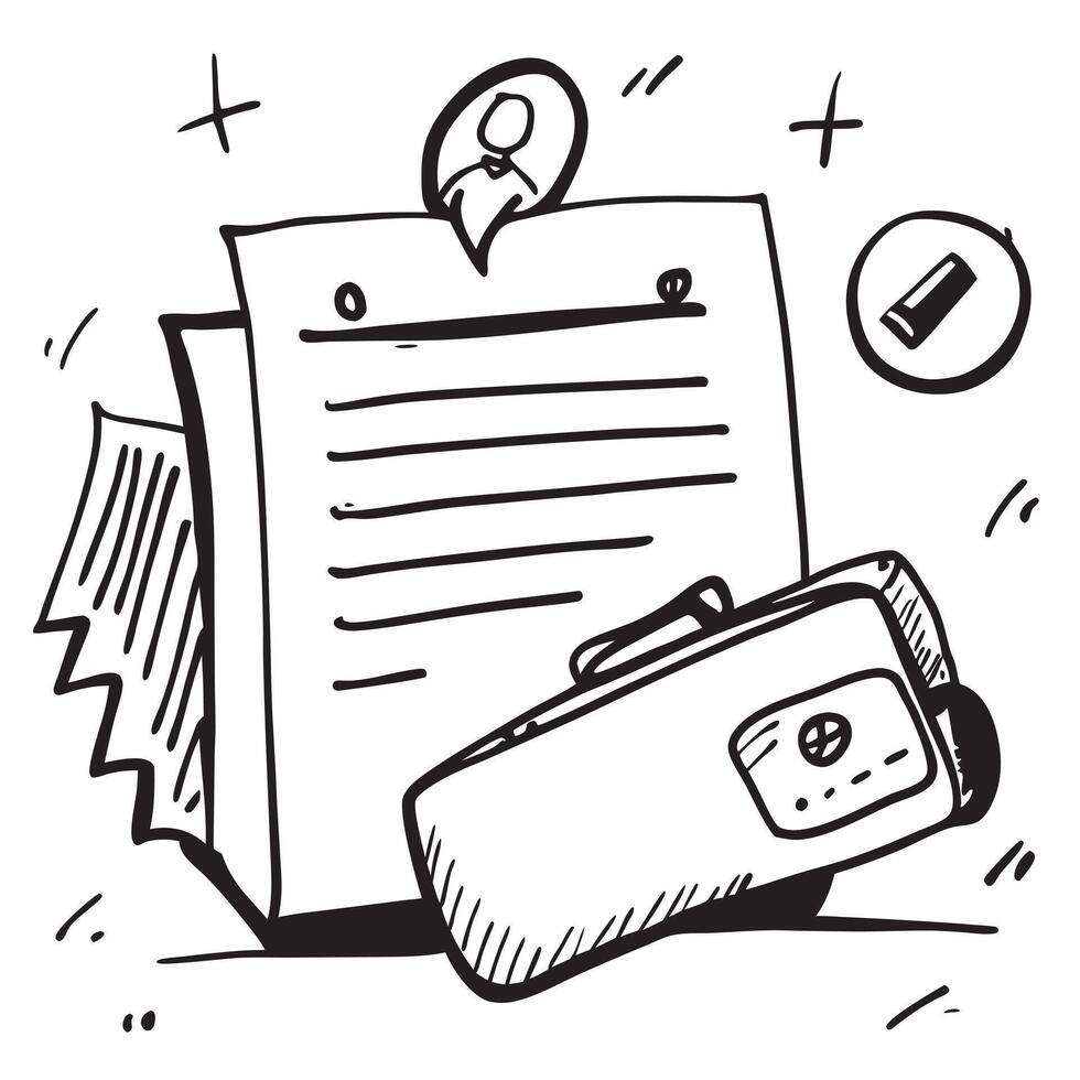 Briefcase and resume icon with copy space for job search presentations concept as A visually appealing briefcase and resume icon with copy space designed to enhance job search pres Dynamic vector