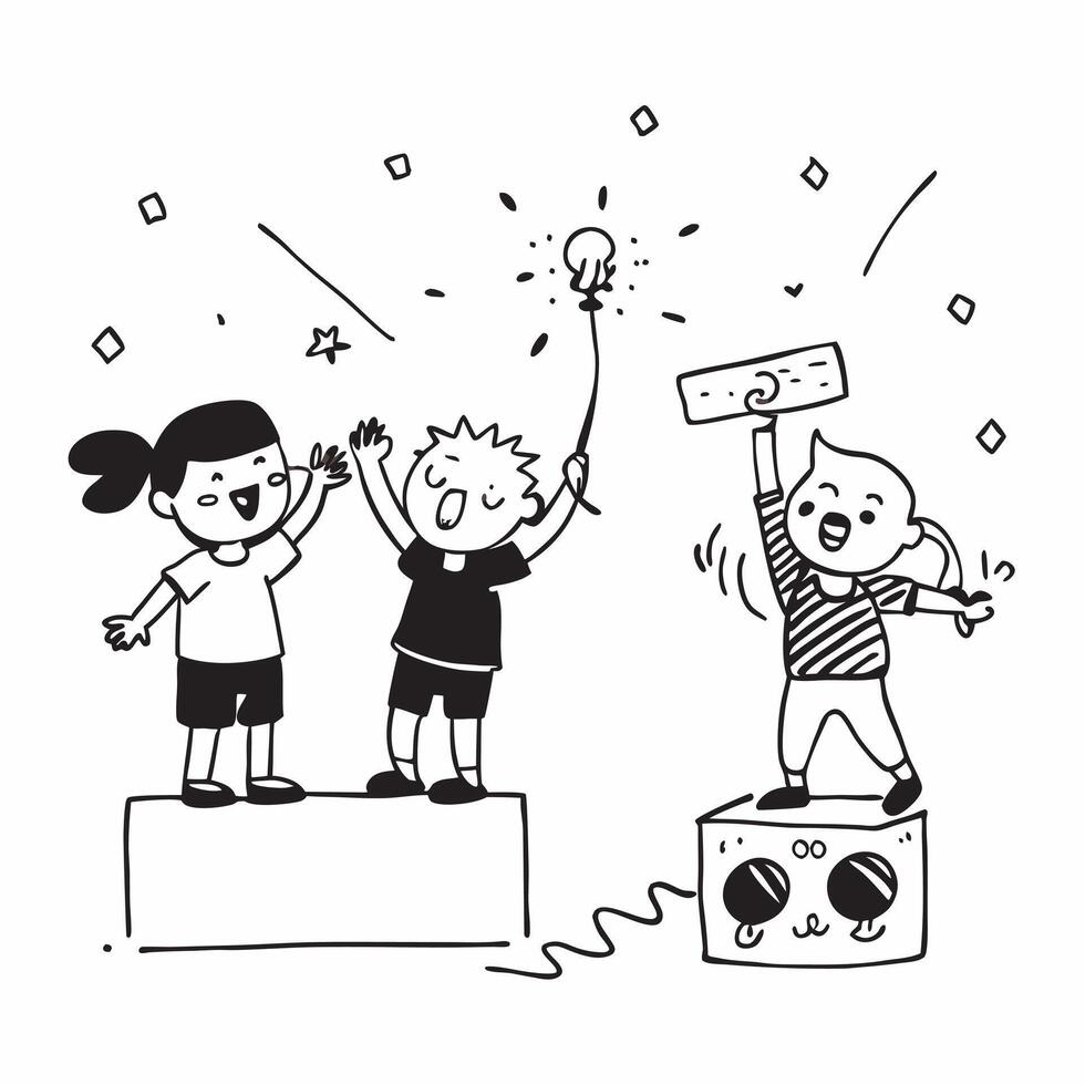 Birthday party games concept as High resolution image of children playing games at a birthday party with a glossy backdrop capturing the fun and excitement of the celebration in P Dynamic vector