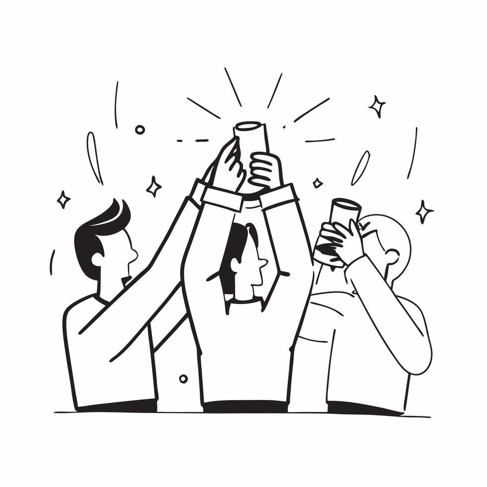 Birthday celebration toast concept as High resolution image of guests raising their glasses for a birthday toast with a glossy backdrop capturing the celebratory and joyful moment Dynamic vector
