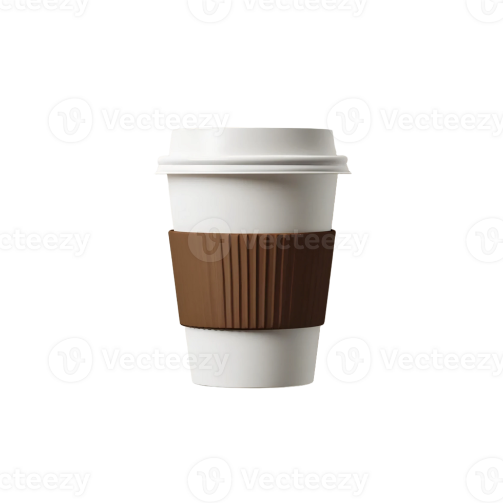 A coffee cup with a brown sleeve png