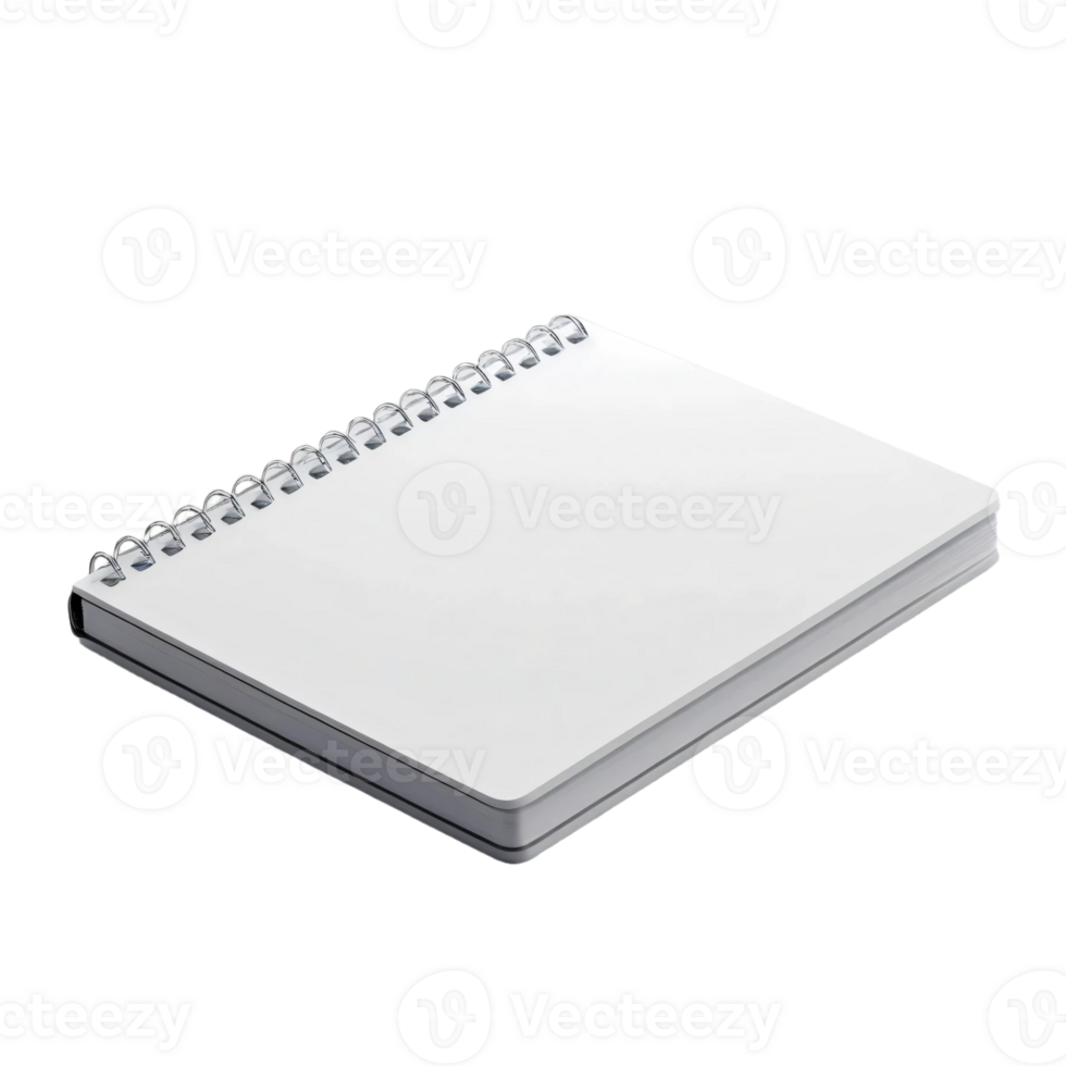 A notebook on a black background with a white cover png