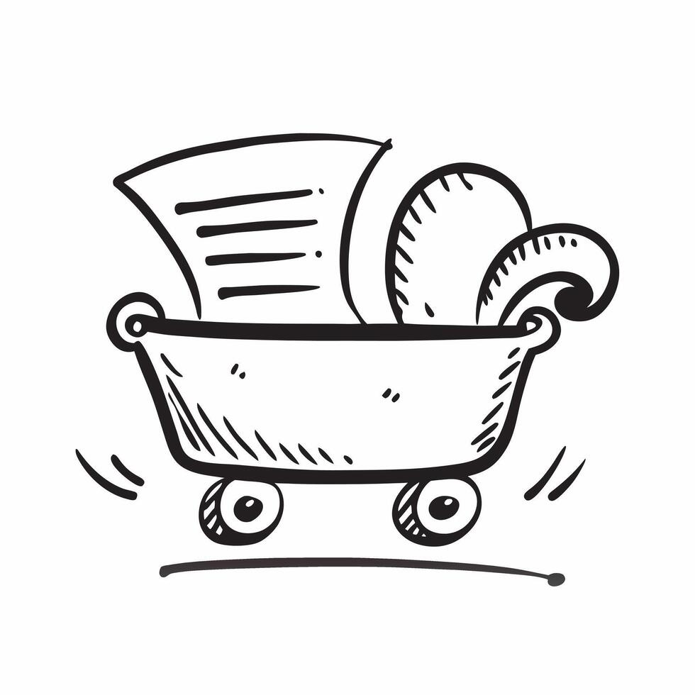 Baby carriage icon with copy space on a white background concept as A image of a baby carriage icon with generous copy space on a white background ideal for baby transport a Dynamic Set 2 vector