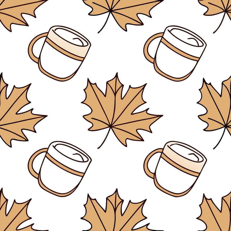 Autumn warmth seamless tile pattern with cozy blankets and golden maple leaves for inviting home decor concept as Cozy blankets and golden maple leaves arranged seamlessly to creat Dynamic Set 15 vector