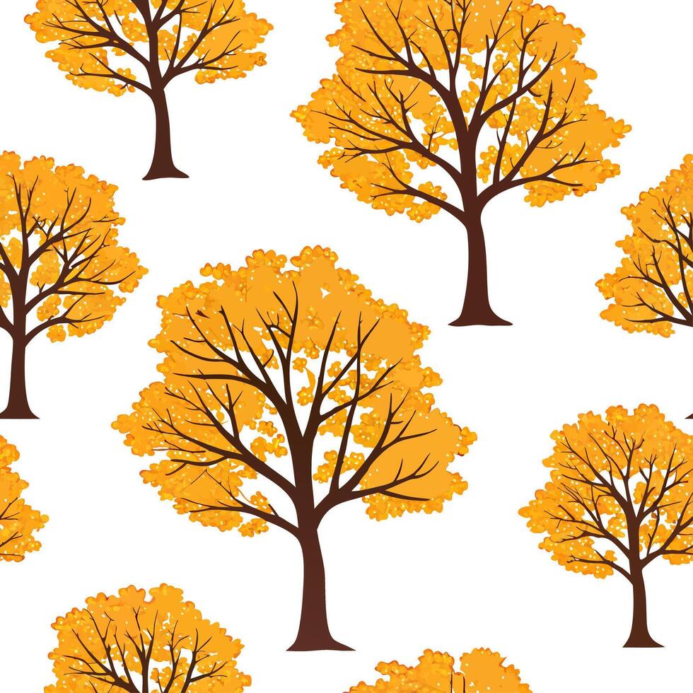 Autumn trees seamless tile pattern with vibrant maple and oak leaves for warm home decor concept as Vibrant maple and oak leaves arranged seamlessly to create warm and inviting aut Dynamic Set 4 vector
