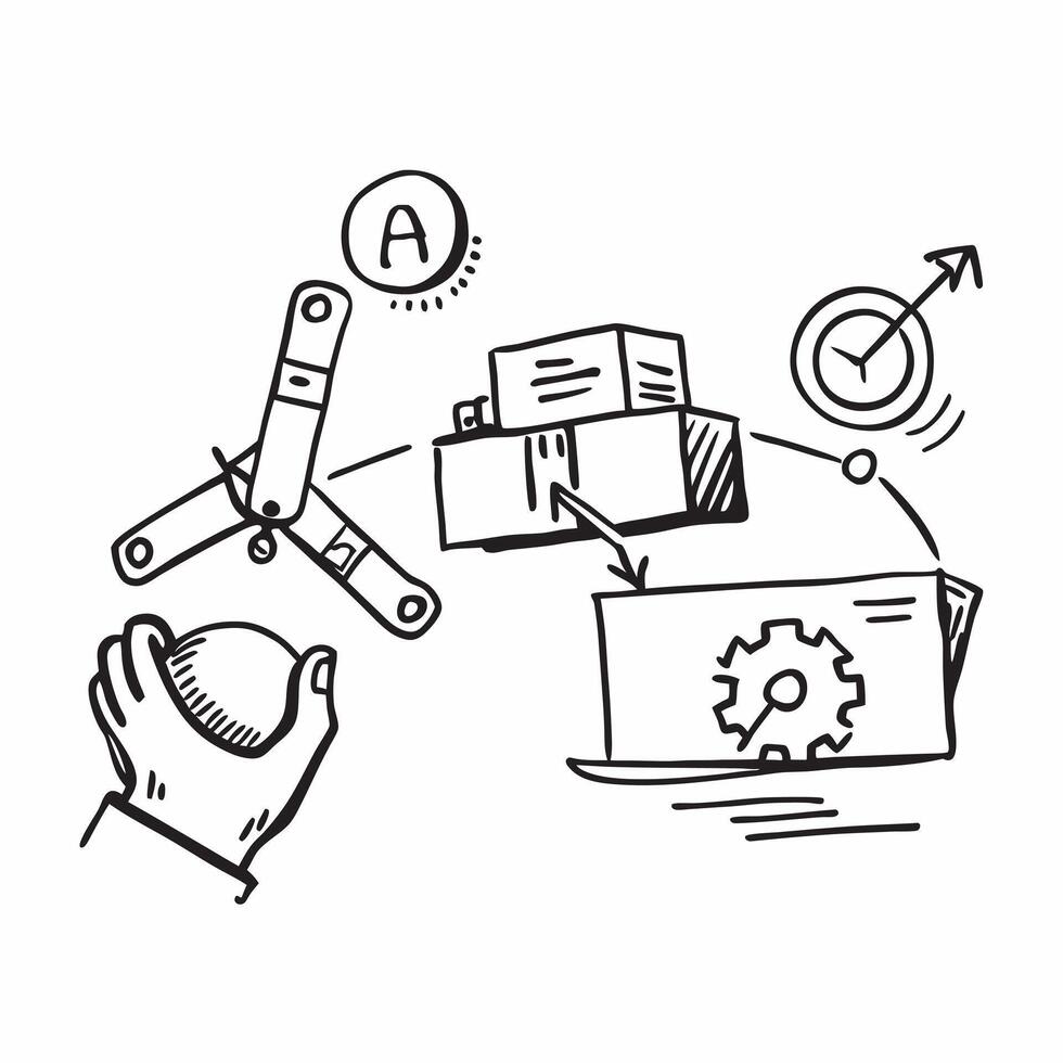 Automation logistic symbol with copy space for project planning concept as An artistic rendering of an automation logistic symbol with spacious copy space suitable for project plan Dynamic Set 3 vector