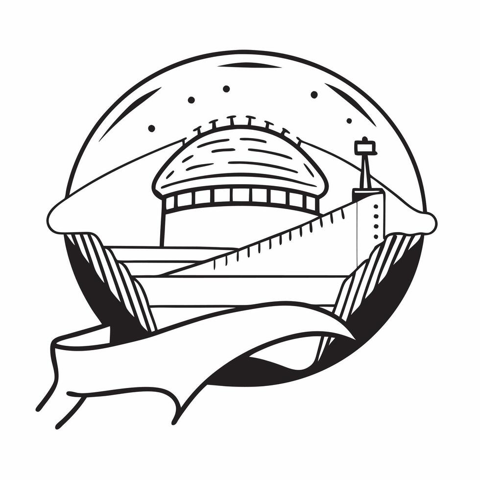 Athletes profile with a stadium concept as An athletes profile combined with a stadium representing the end of a journey and the farewell to a career Ideal for sports and retireme Dynamic vector