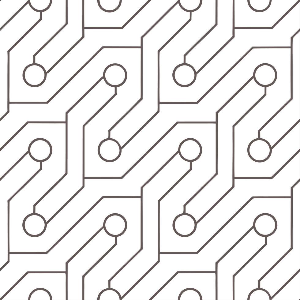 Abstract techno circuits seamless pattern integrating minimalist digital circuits and refined schematic traces isolated white balance for elegant tile design concept as Minimalist Dynamic vector