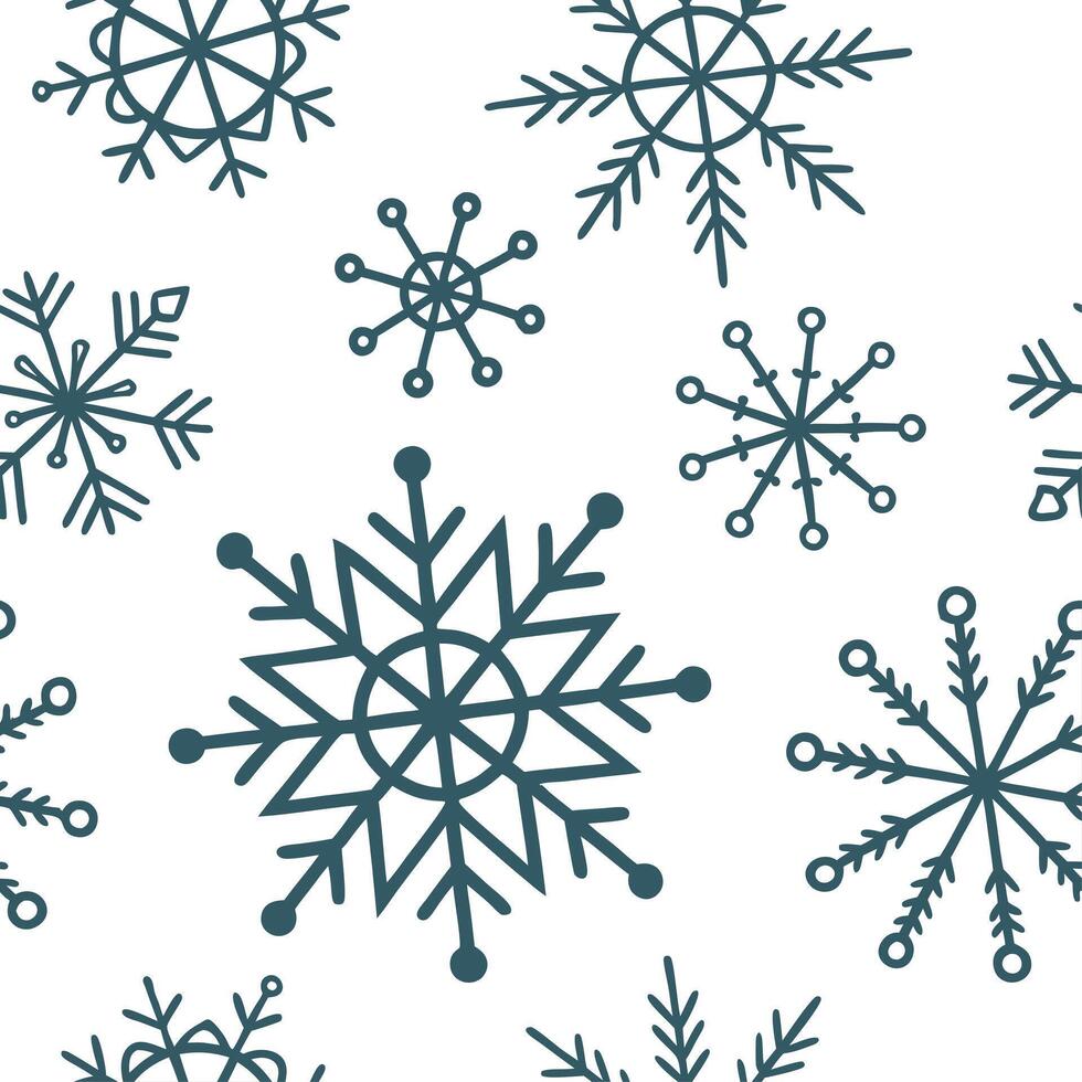 Abstract snowflake seamless tile pattern with artistic shapes and cool color palette concept as Artistic abstract snowflakes with unique shapes and a cool color palette create a se Dynamic vector