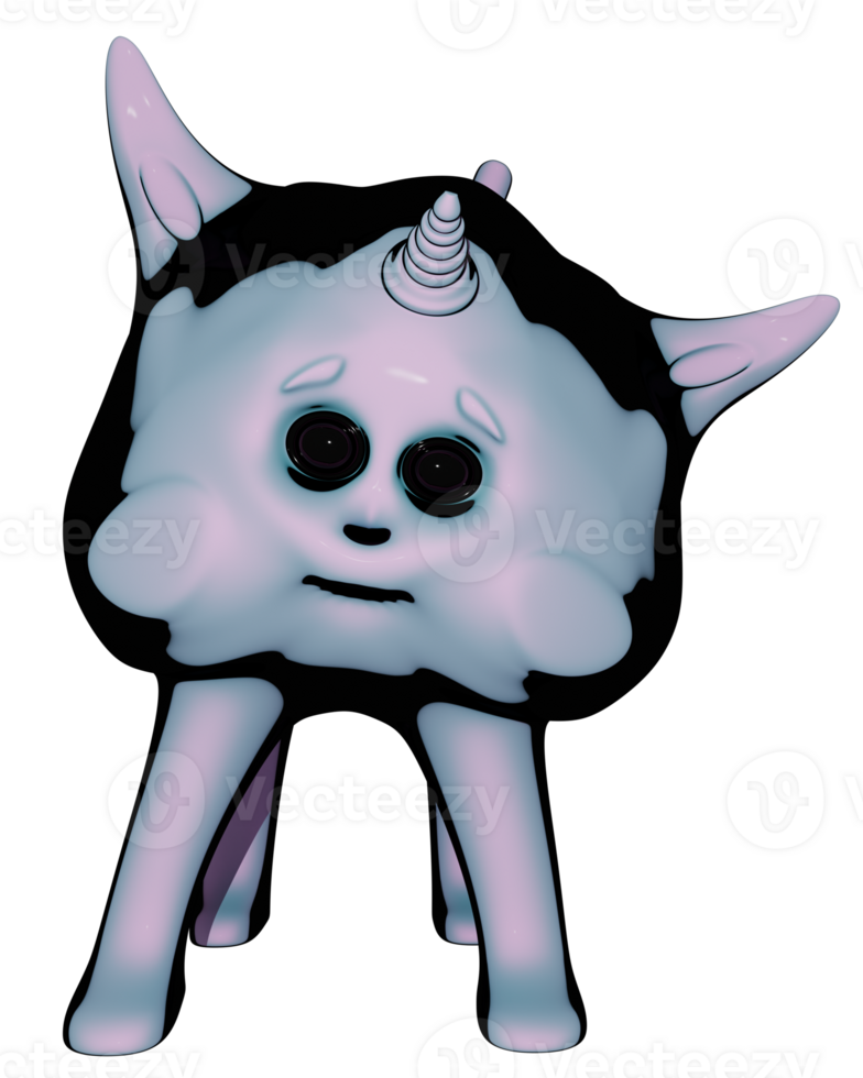 A cartoon cat with horns and eyes png