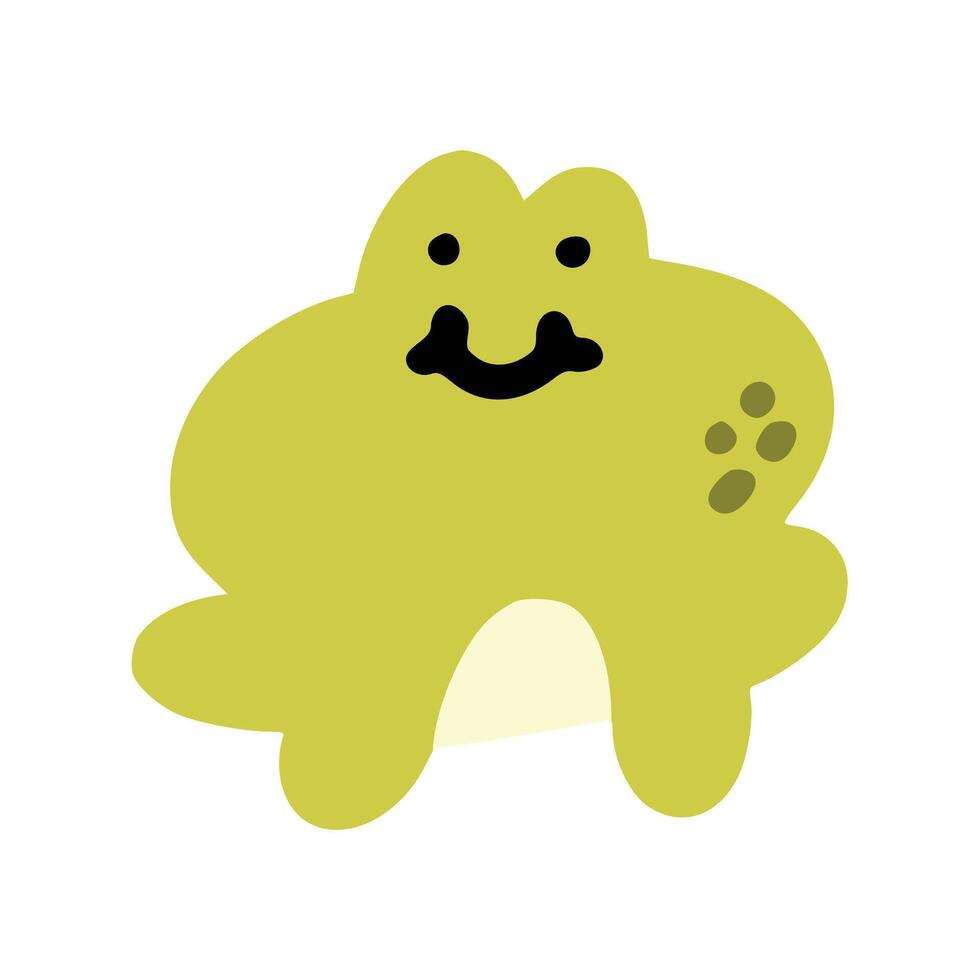 Green frog with children style vector