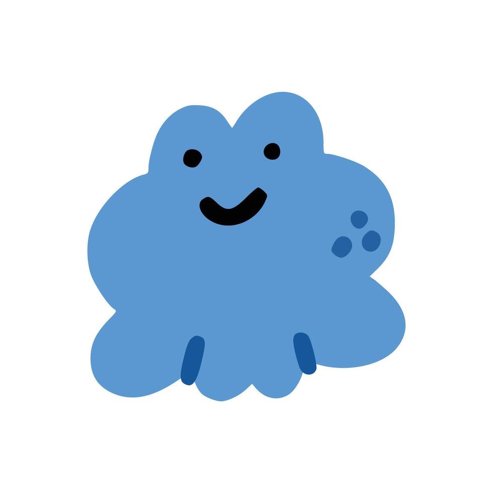 Blue frog with children style vector