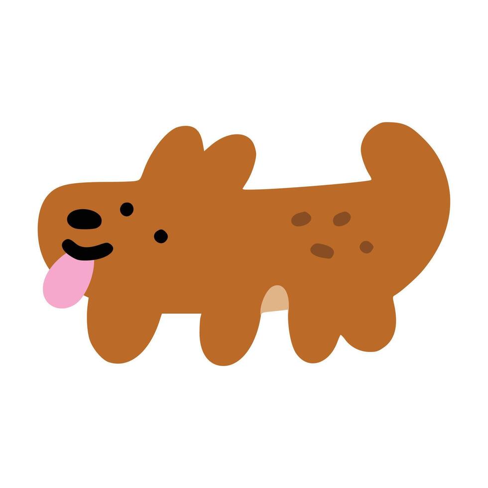 Brown dog with children style vector