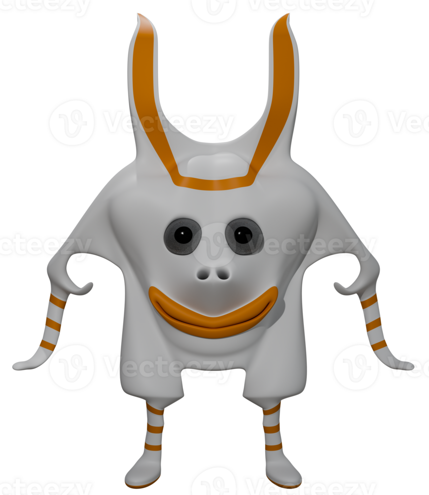 A cartoon character with orange and white stripes png