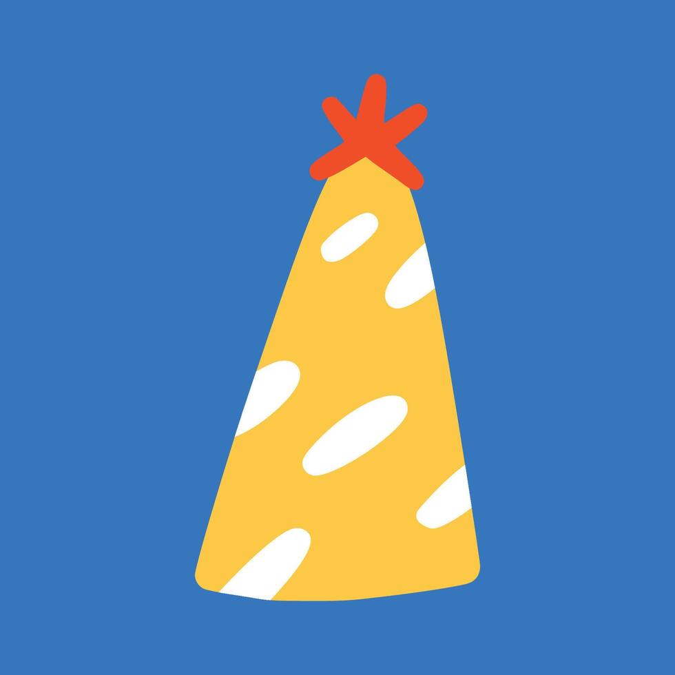 Long yellow party hat with children style vector