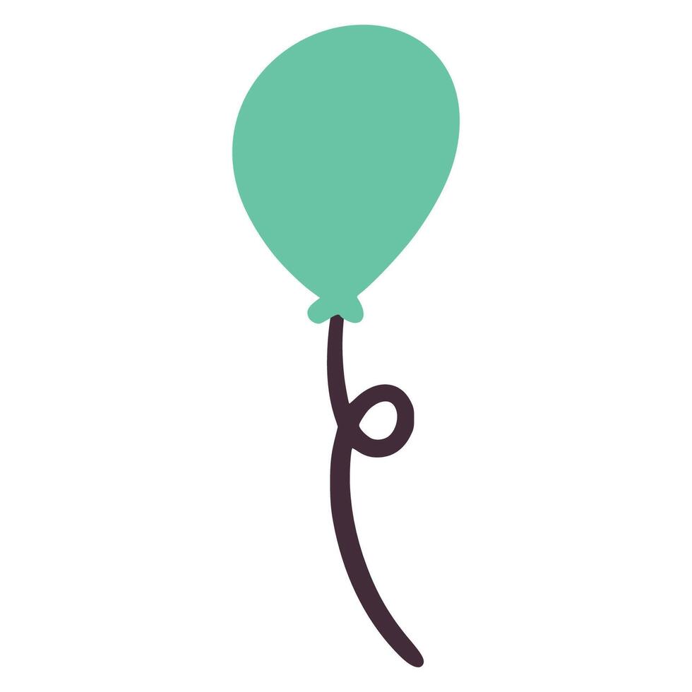 Green balloon party with children style vector