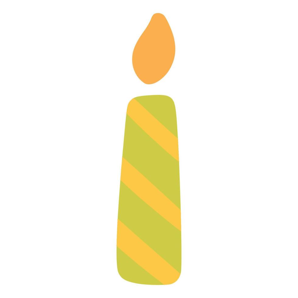 Green candle party with children style vector
