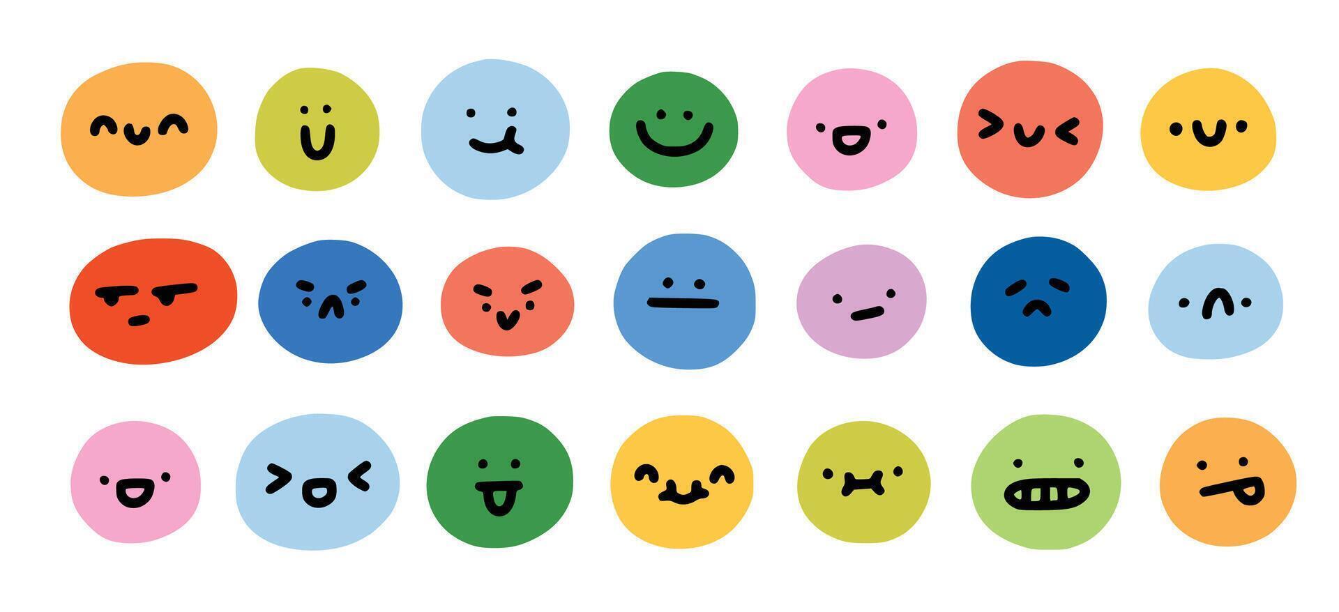 Emotional faces with children style vector