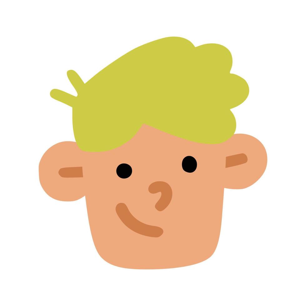 Men green hair with children style vector