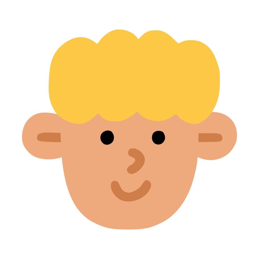 Men yellow curly hair with children style vector