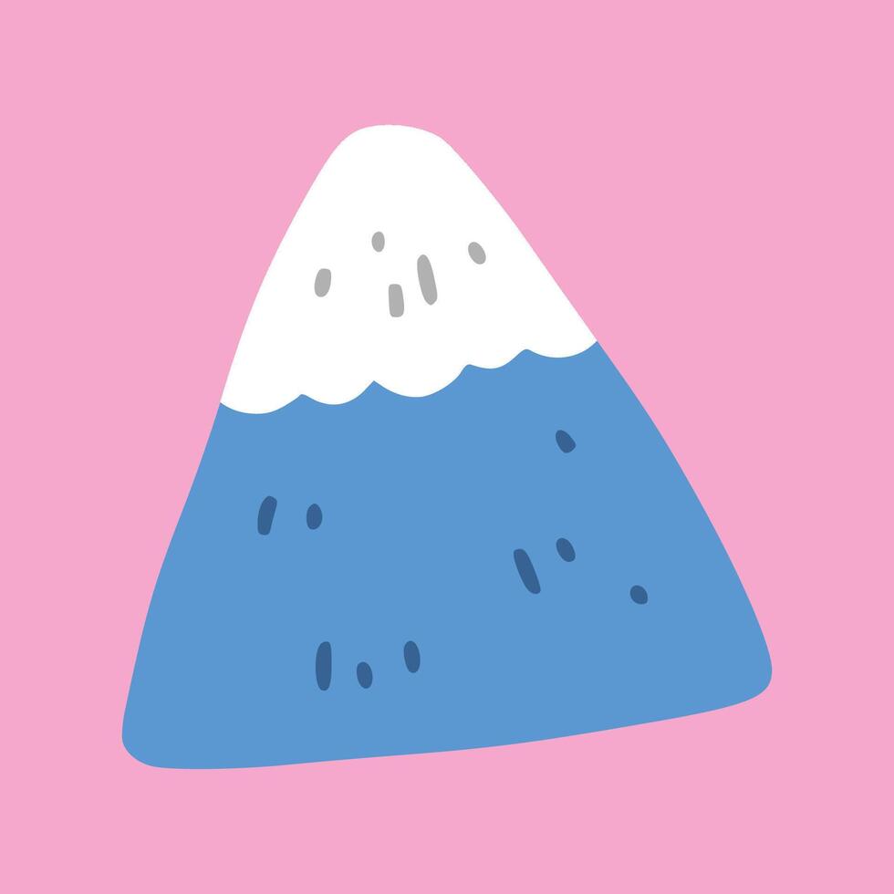 Snow mountain with children style vector