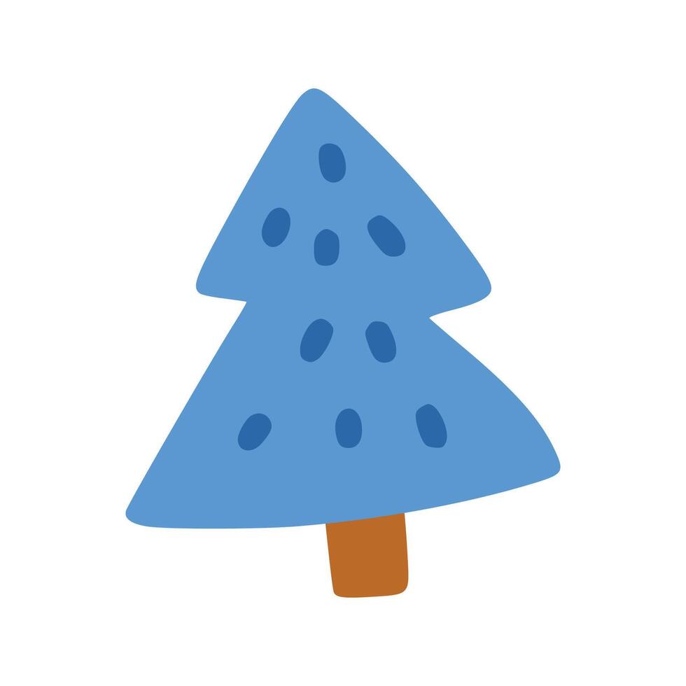 Tall triangle pine tree with children style vector