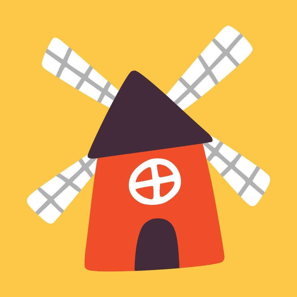 Farm house with children style vector