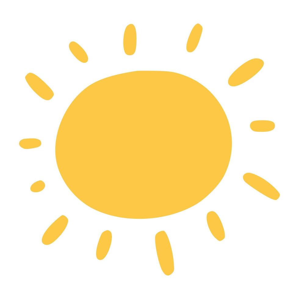 Sun with children style vector