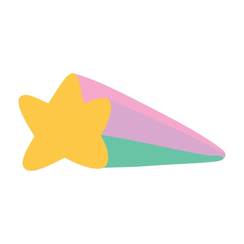 Rainbow star with children style vector