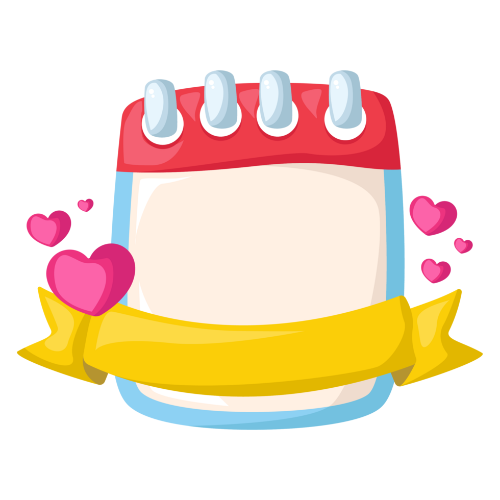 valentine calendar with ribbon png