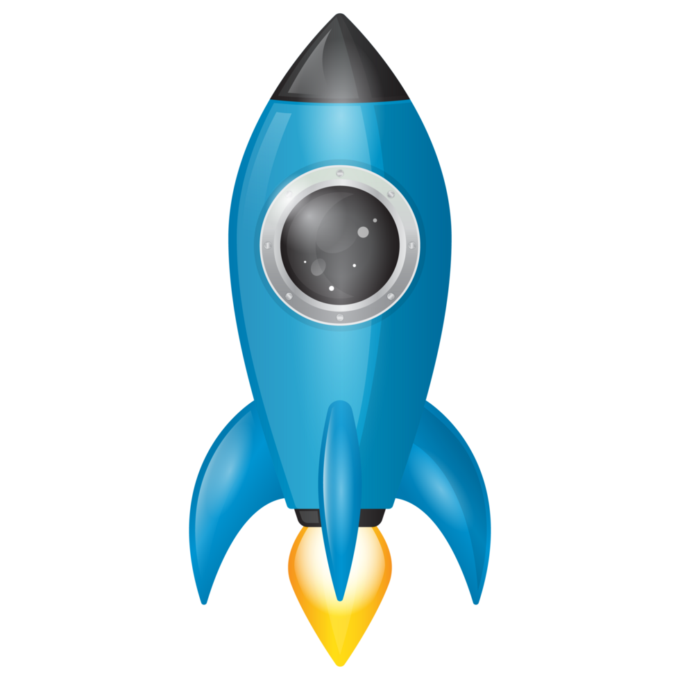 Rocket spaceship design with transparent background png