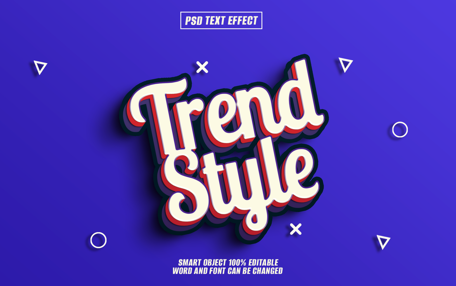 Trendy style text effect design with editable text psd