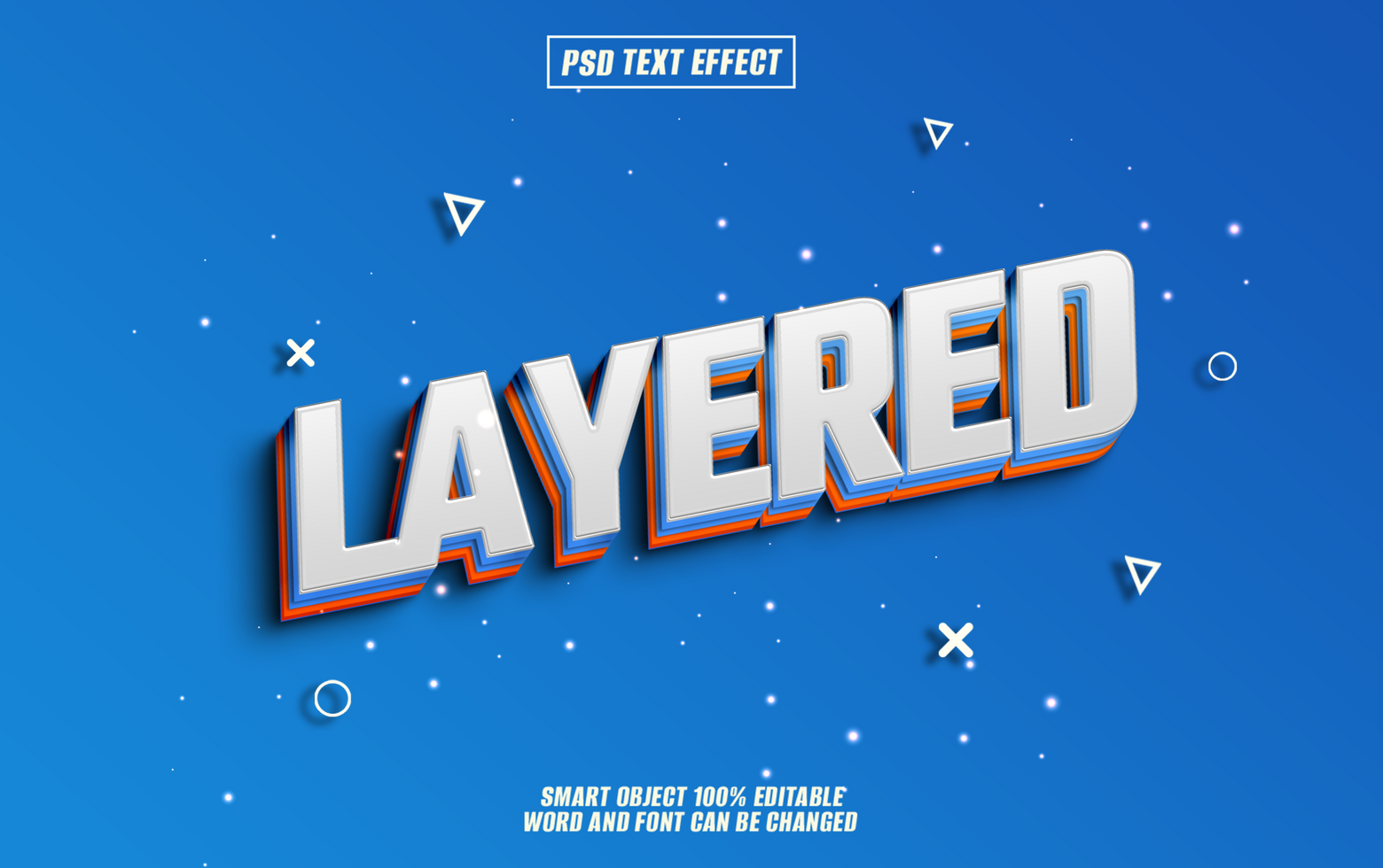 3D layered text effect design with editable word psd