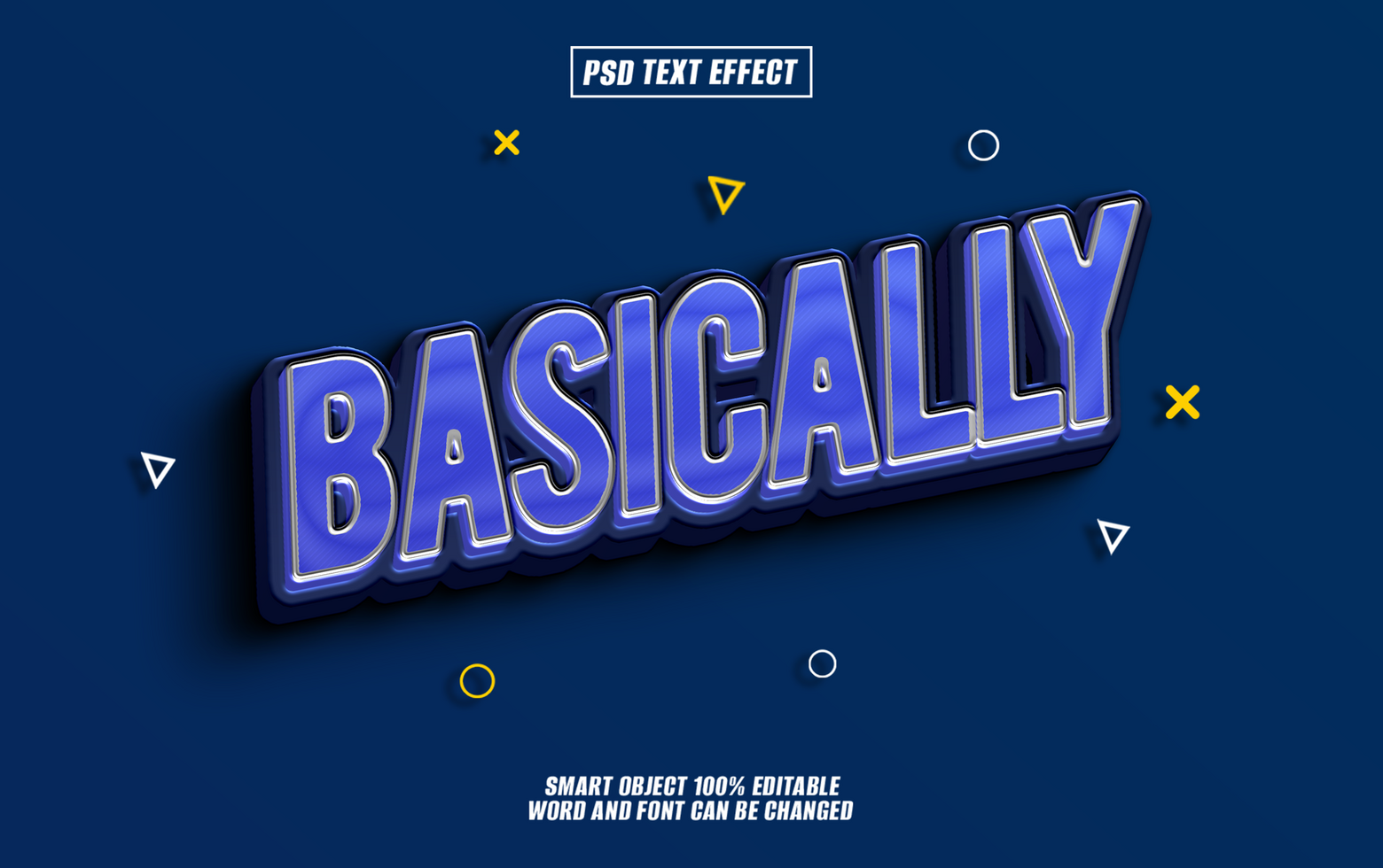 3D blue text effect Basically on dark blue background. psd