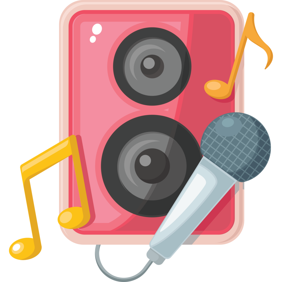sound system and microphone illustration, karaoke clipart png