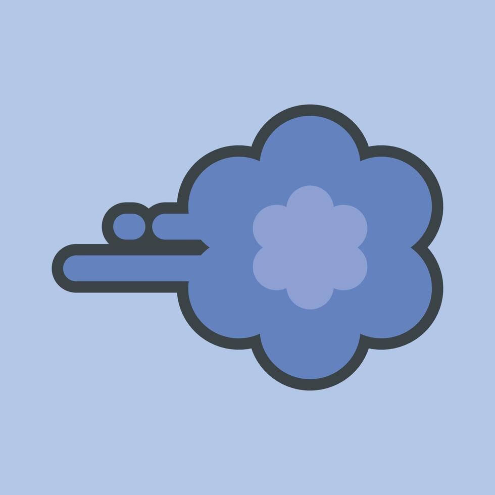 single cute smoke with outline flat design. vector