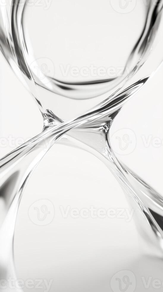Abstract silver curves intertwine, creating a dynamic, flowing composition. photo