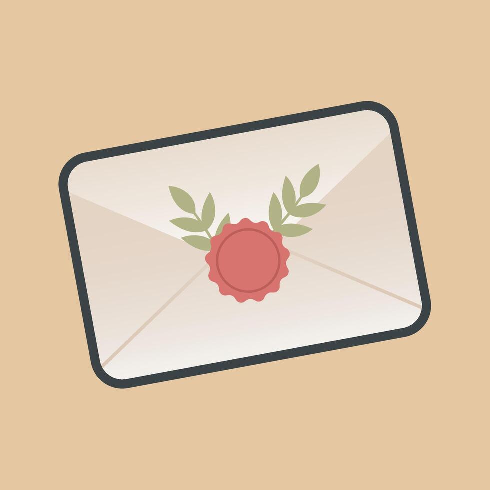 vintage letter with outline flat design. vector