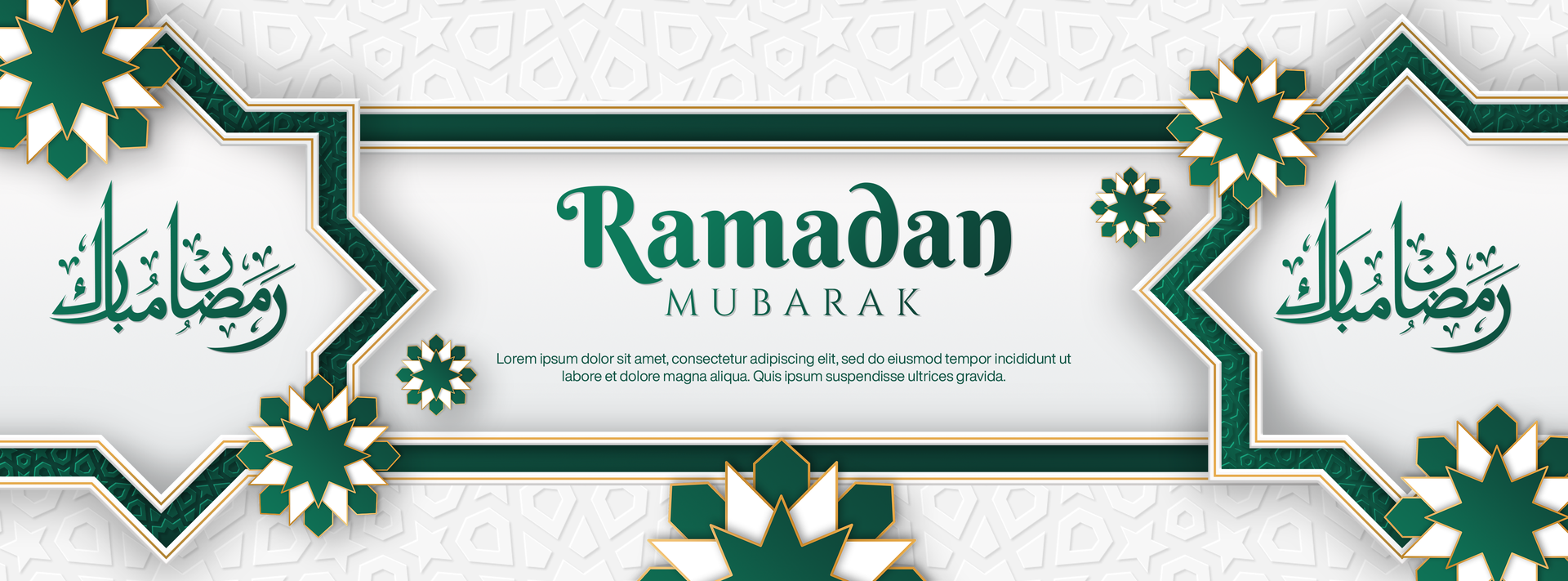 Flat Ramadan Mubarak Template Social Media Cover With Islamic Pattern psd