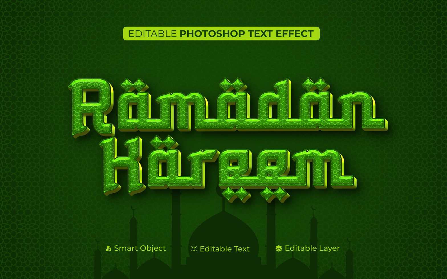 3D Editable Ramadan Text Effect, Iftar Text Effect, Ramadan Kareem psd
