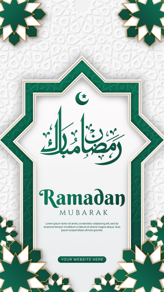 Flat Ramadan Mubarak Template Social Media Story With Islamic Pattern psd