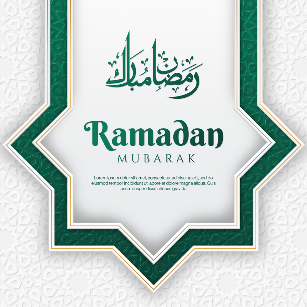 Flat Ramadan Mubarak Template Social Media Post With Islamic Pattern psd