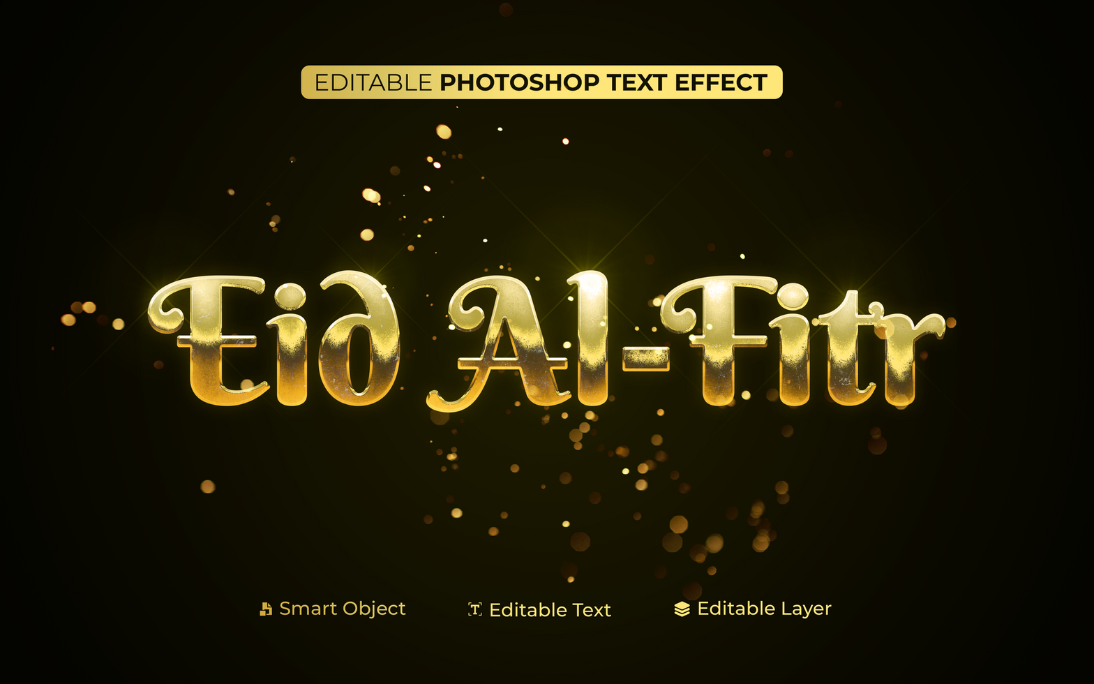 3D Editable Eid Al-Fitr Text Effect, Text Effect Ramadan psd