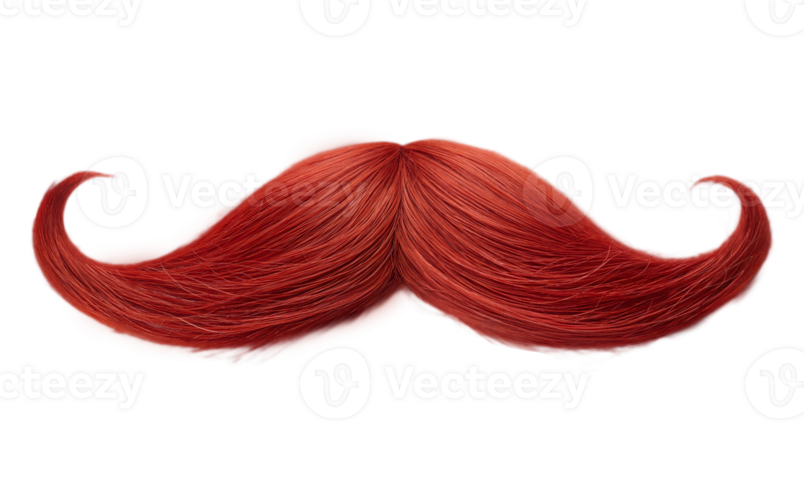 A vibrant red mustache is prominently displayed against a transparent background png