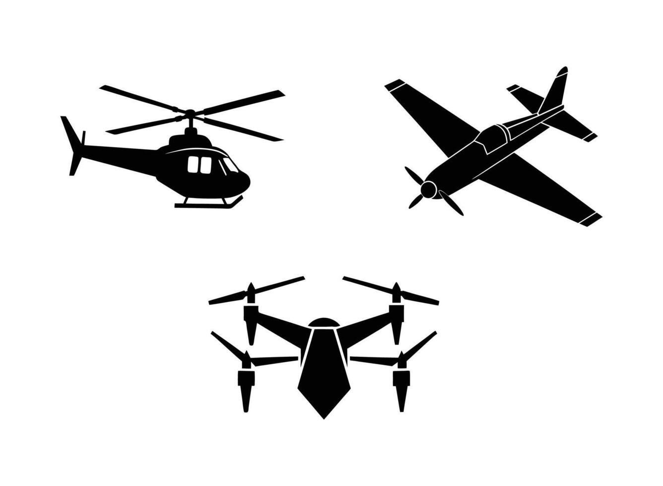 airplane bundle set silhouette design vector