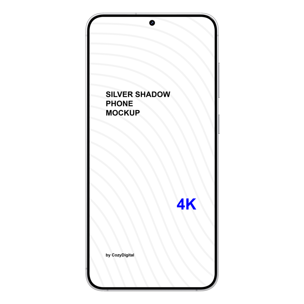Silver Shadow Smartphone Mockup Without Background 2025 psd