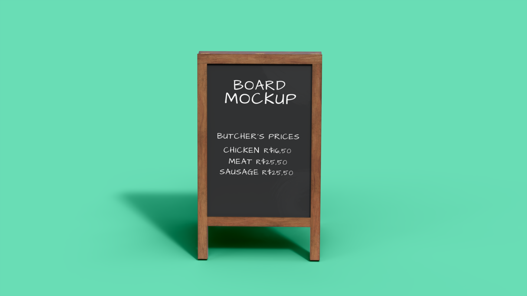 Mockup Wooden blackboard in the background, from the front psd